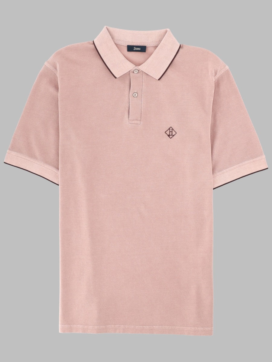 Herno Men’s Cotton Polo Shirt with Logo Detail