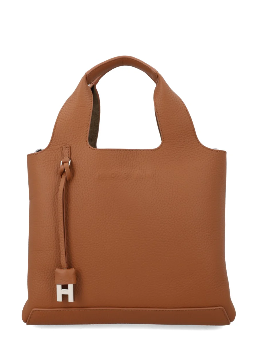 HOGAN Double Top-handle Leather Tote Bag
