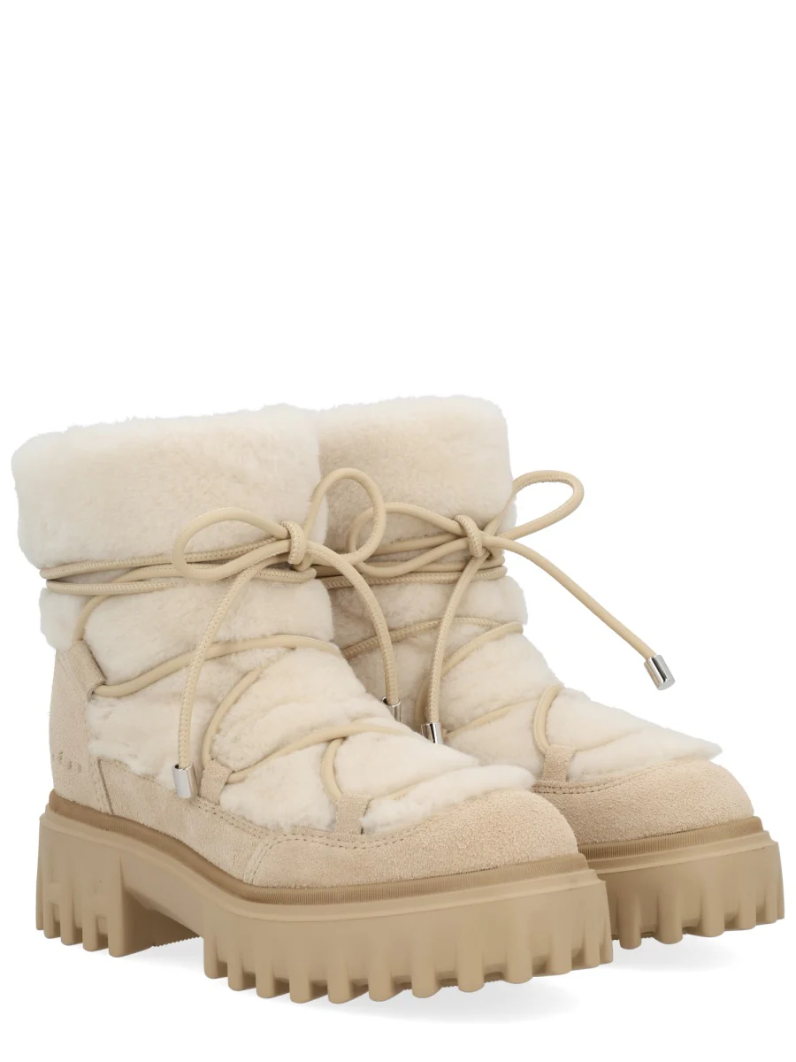 HOGAN H700 Shearling-trimmed Suede Ankle Boots - Image 7