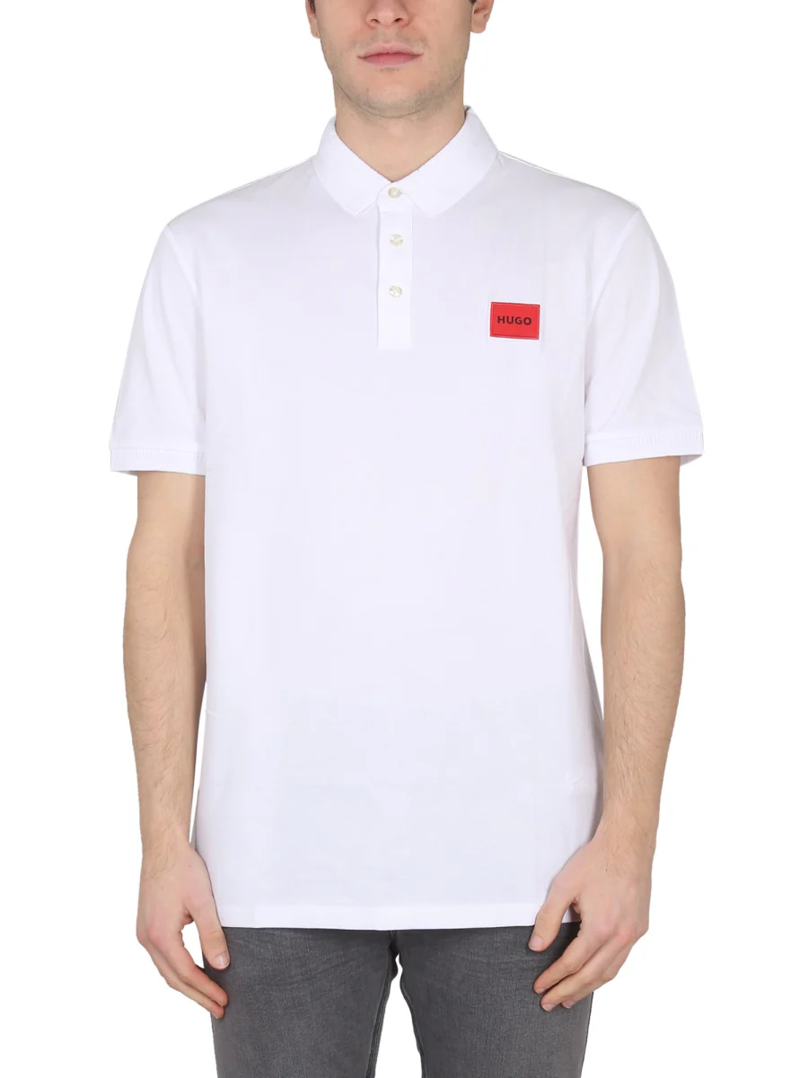 Hugo Classic Polo with Patch Logo for Men - Image 2