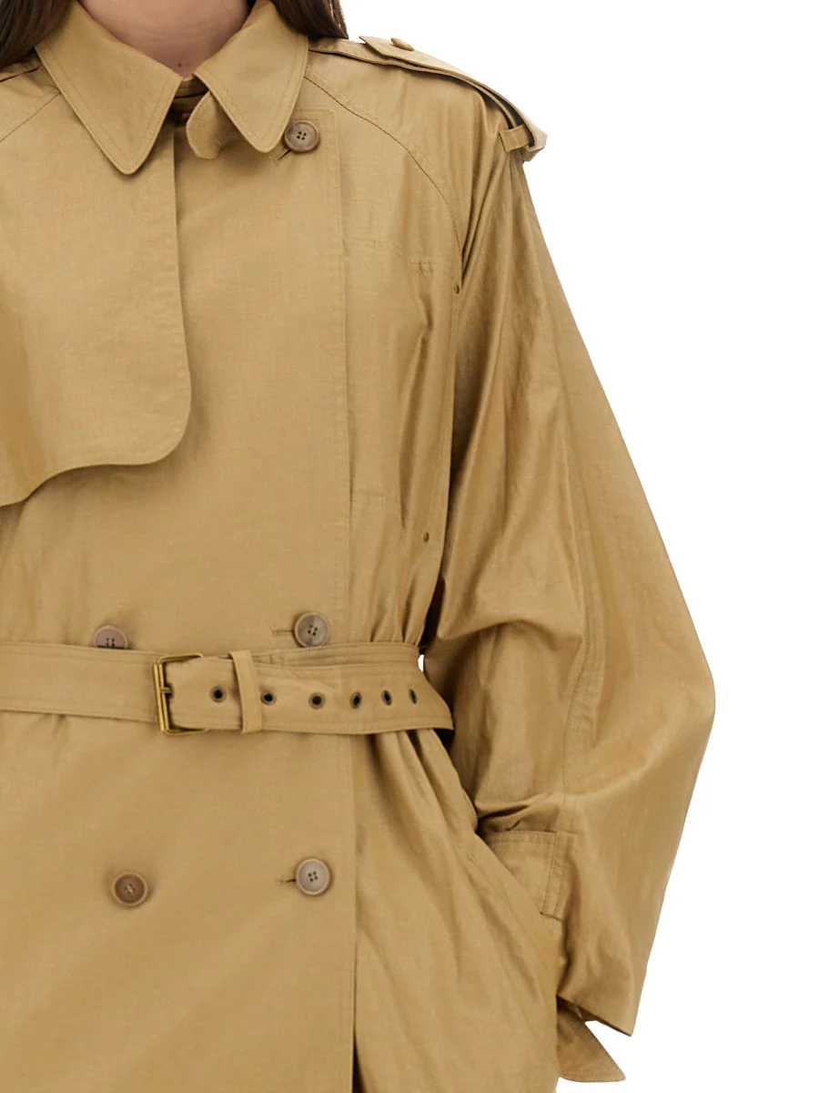 ISABEL MARANT Freanne Belted Double-breasted Linen-blend Trench Coat - Image 6
