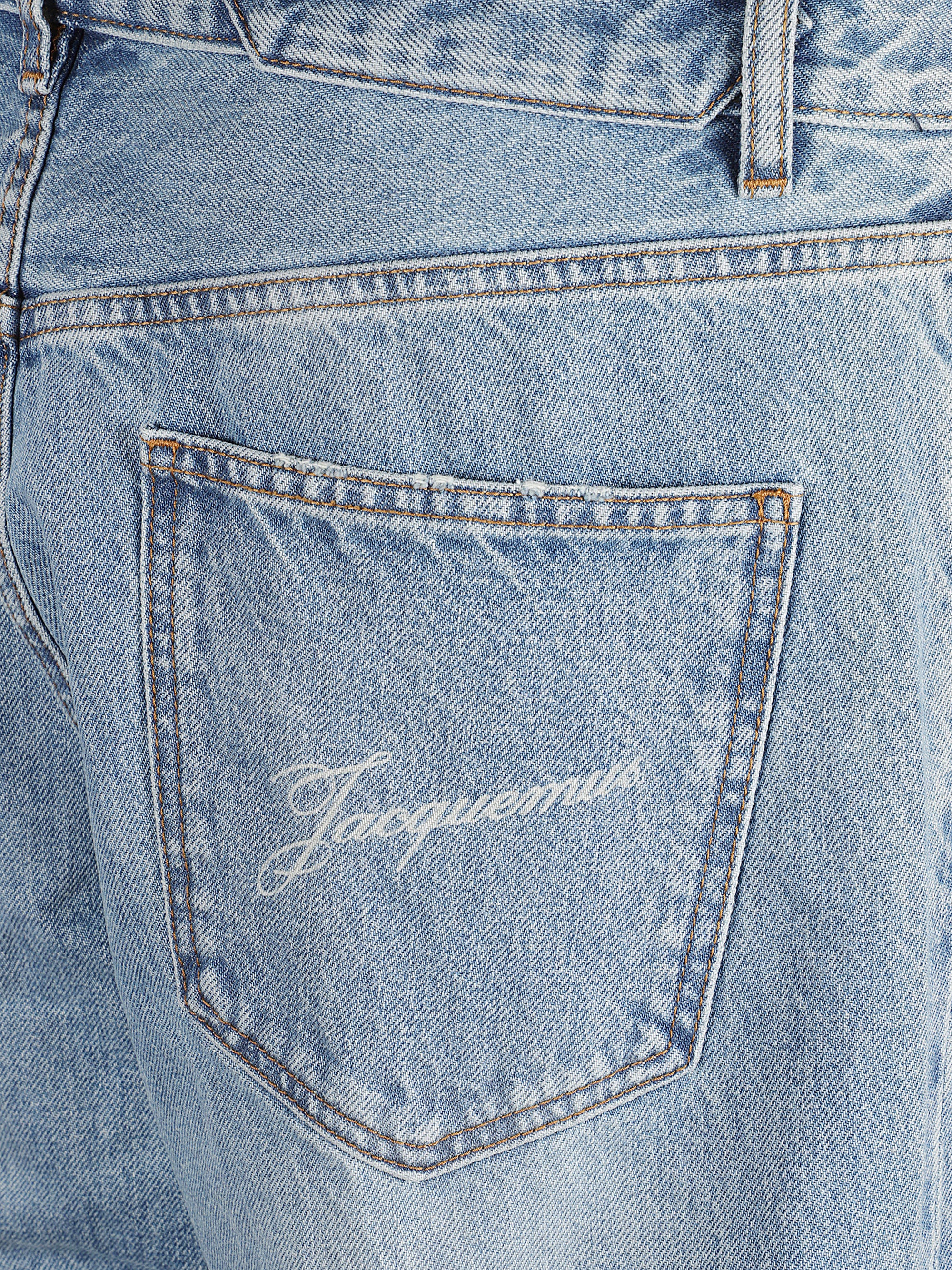 Jacquemus Mid-High Waist Cotton Trousers with Embroidery - Image 3