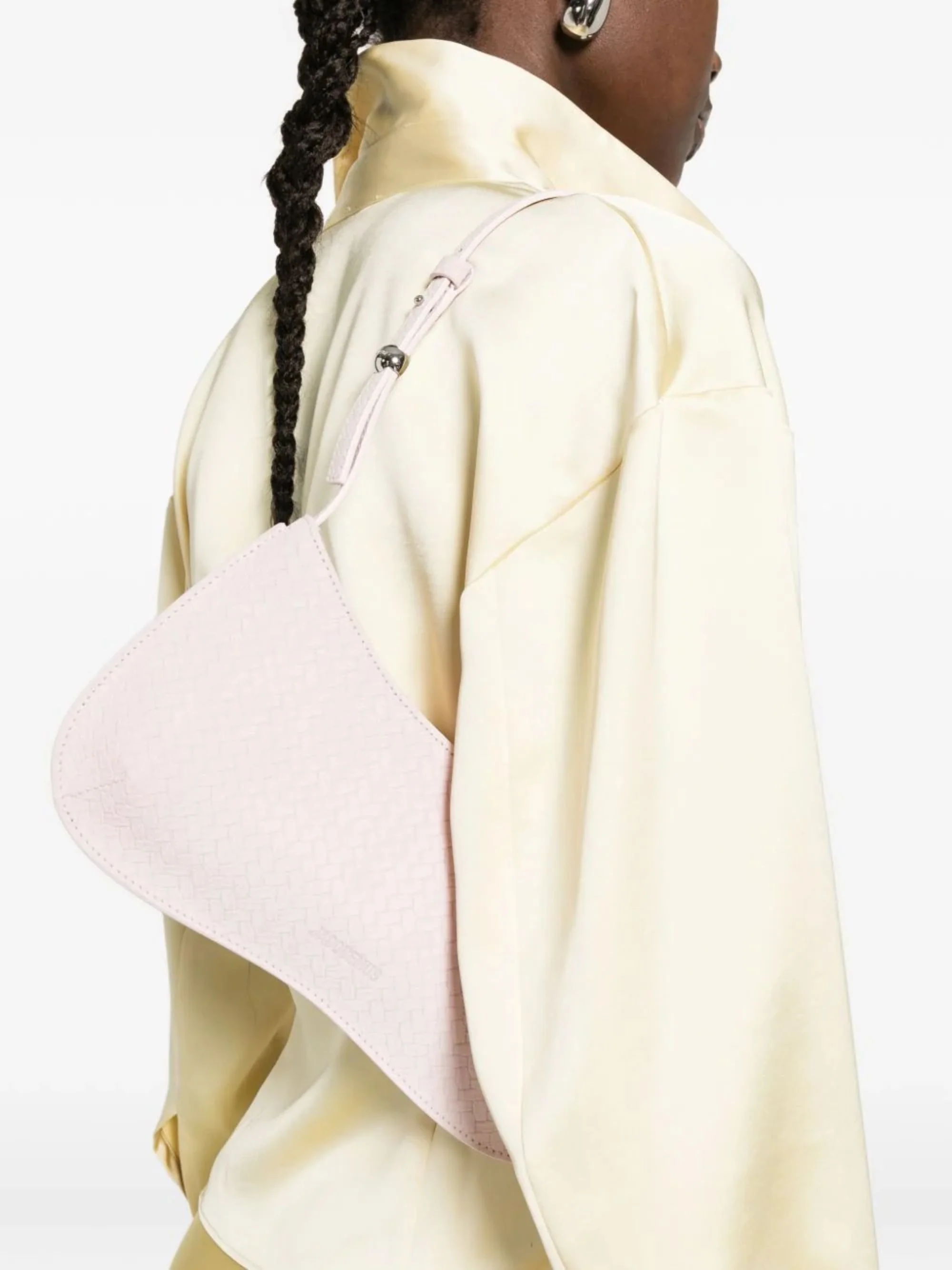JACQUEMUS Mini Handbag with Adjustable Strap and Woven Texture - Image 5