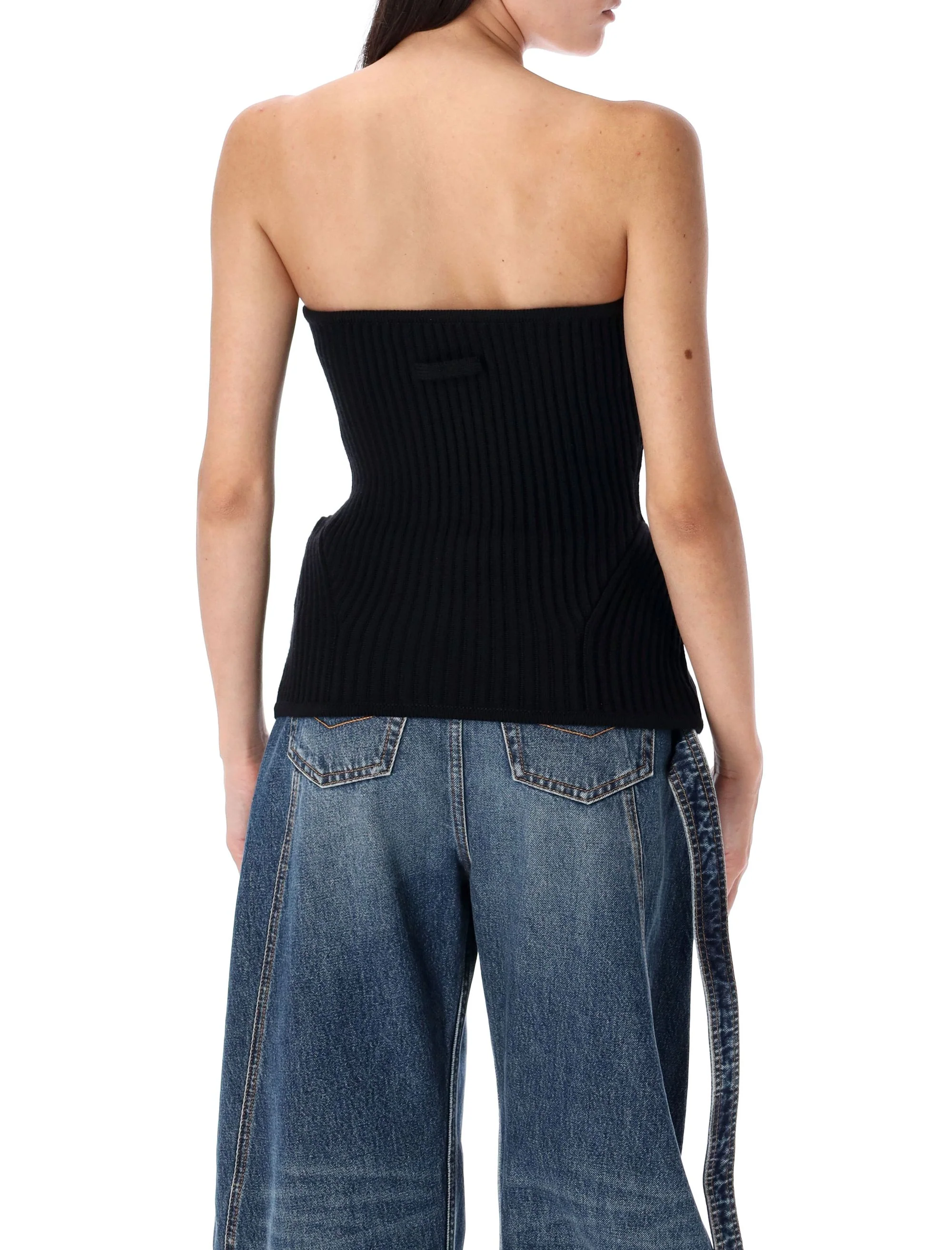 JEAN PAUL GAULTIER Ribbed-knit Bustier Top - Image 2