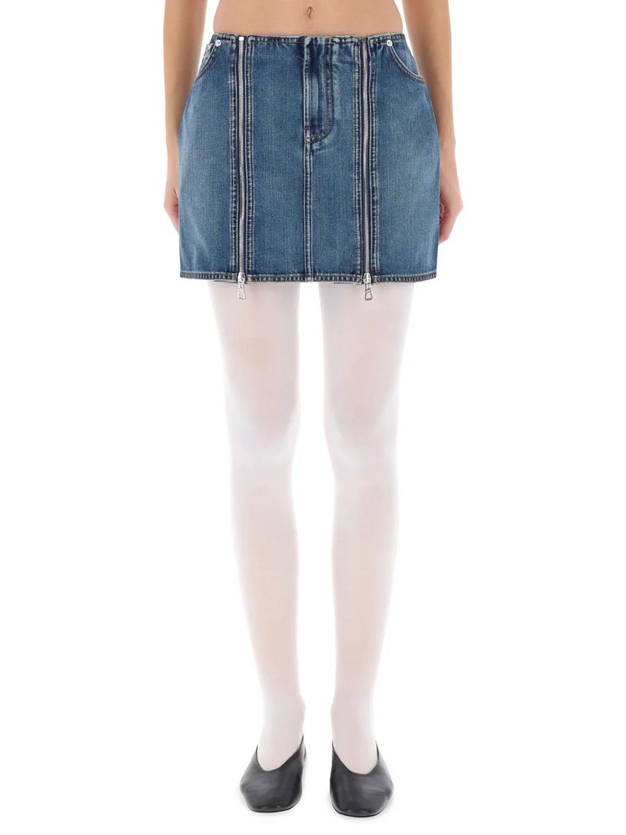 JEAN PAUL GAULTIER Zip-detail Denim Mini Skirt - Image 5