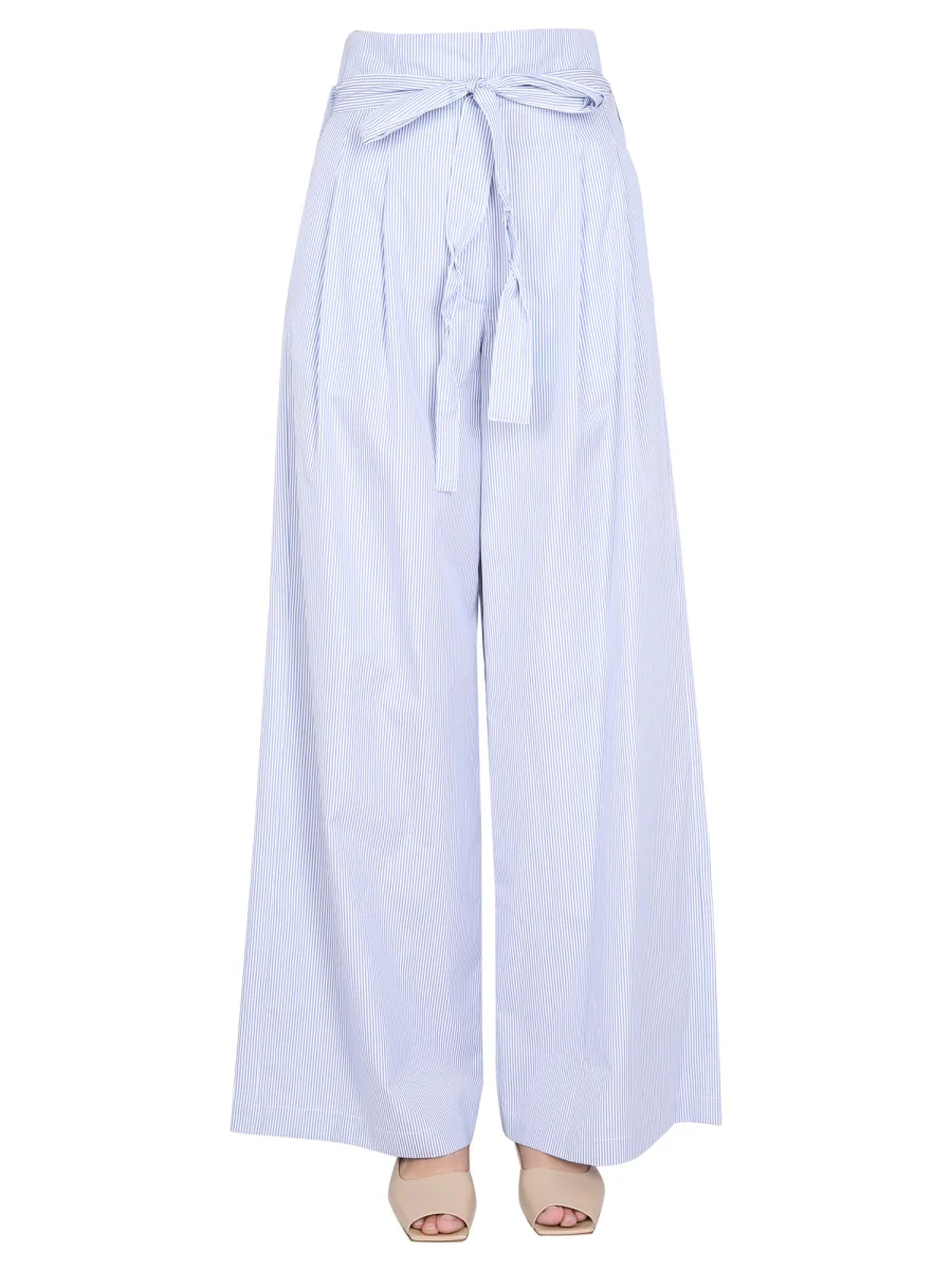 JEJIA Stripe-print Tie-waist Palazzo Pants