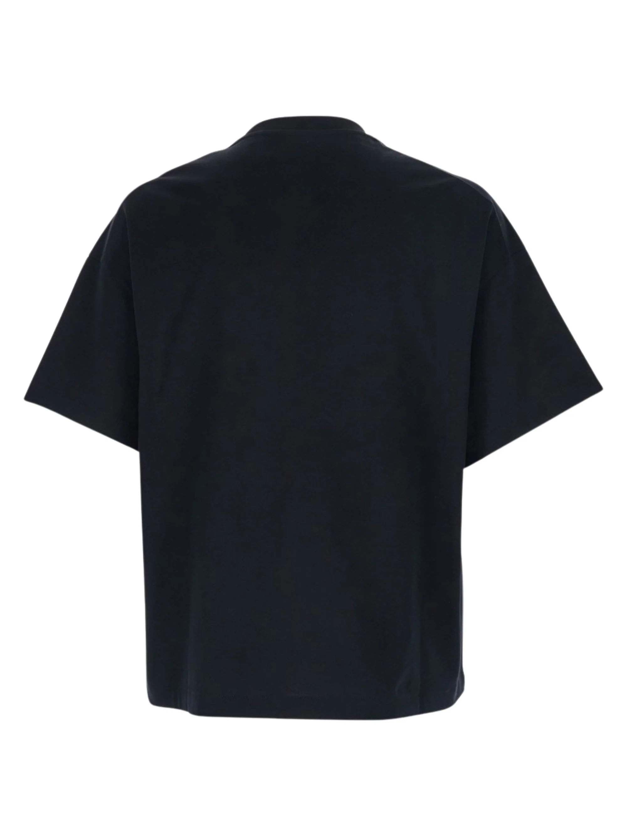 Jil Sander Logo Print Crew Neck T-Shirt with Dropped Shoulders for Men - Image 4