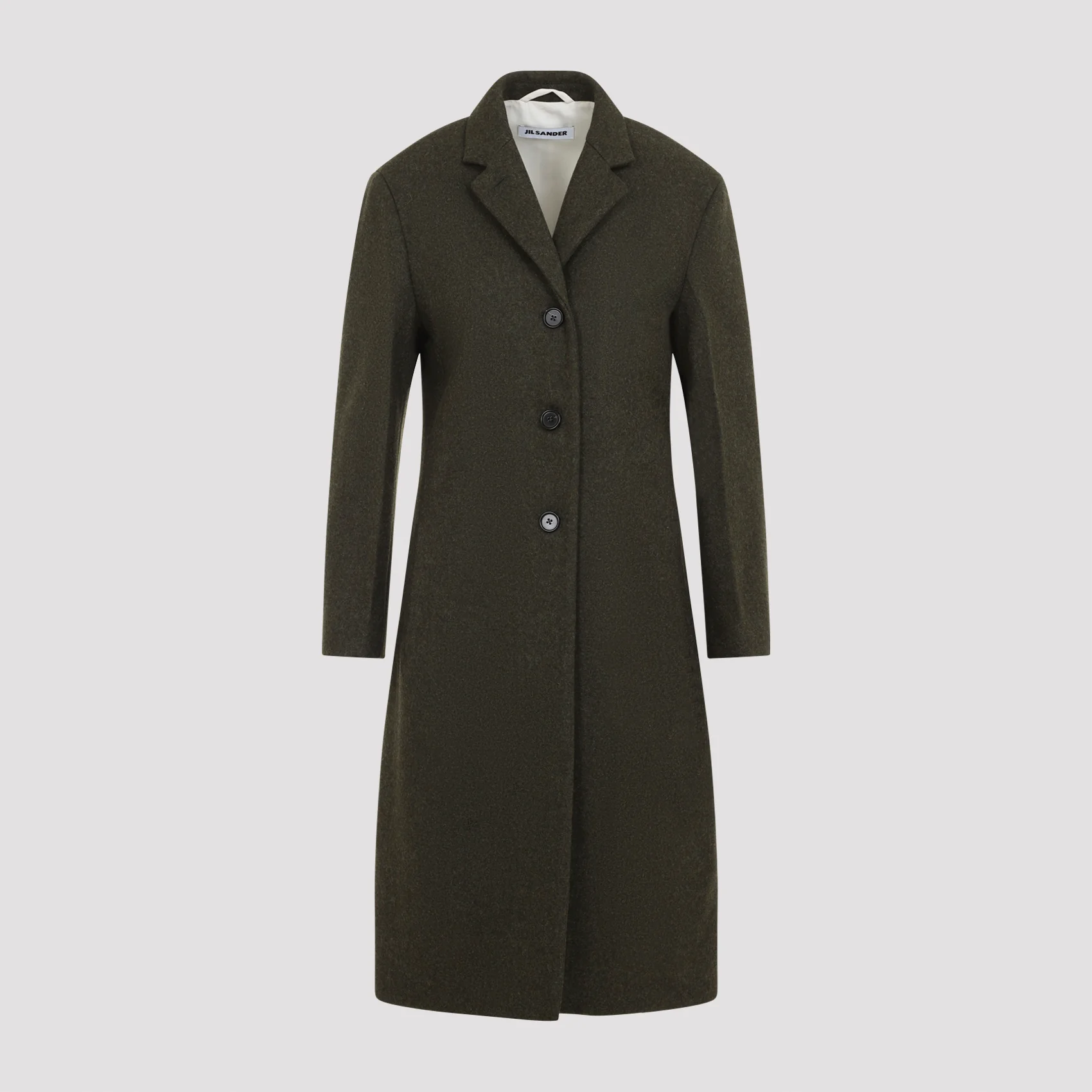 Jil Sander Wool Single-Breasted Slim Straight Knee-Length Jacket