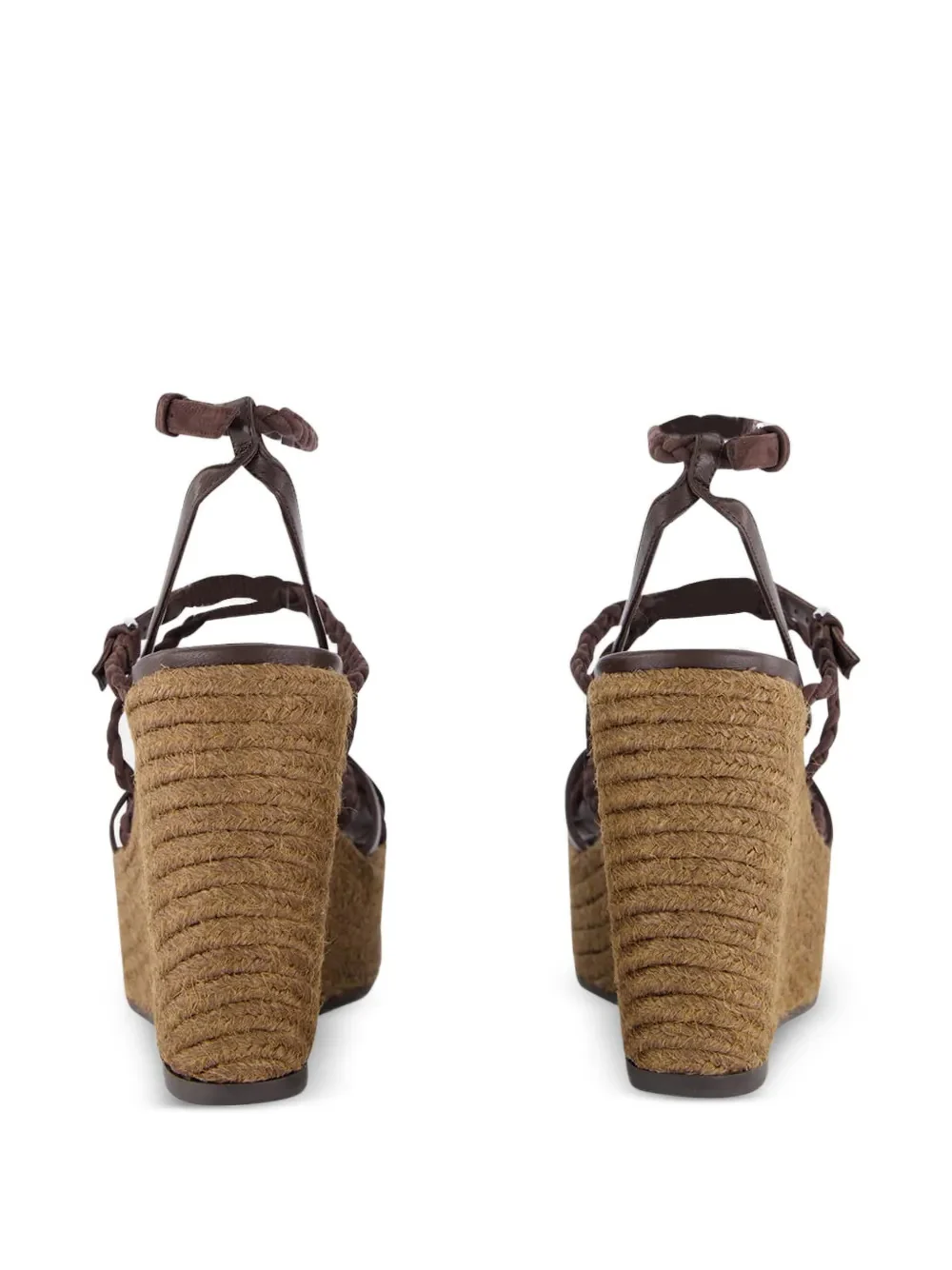 Jimmy Choo Chic Jute Platform Sandals with Adjustable Ankle Strap - 3.9 Inches Heel Height - Image 3