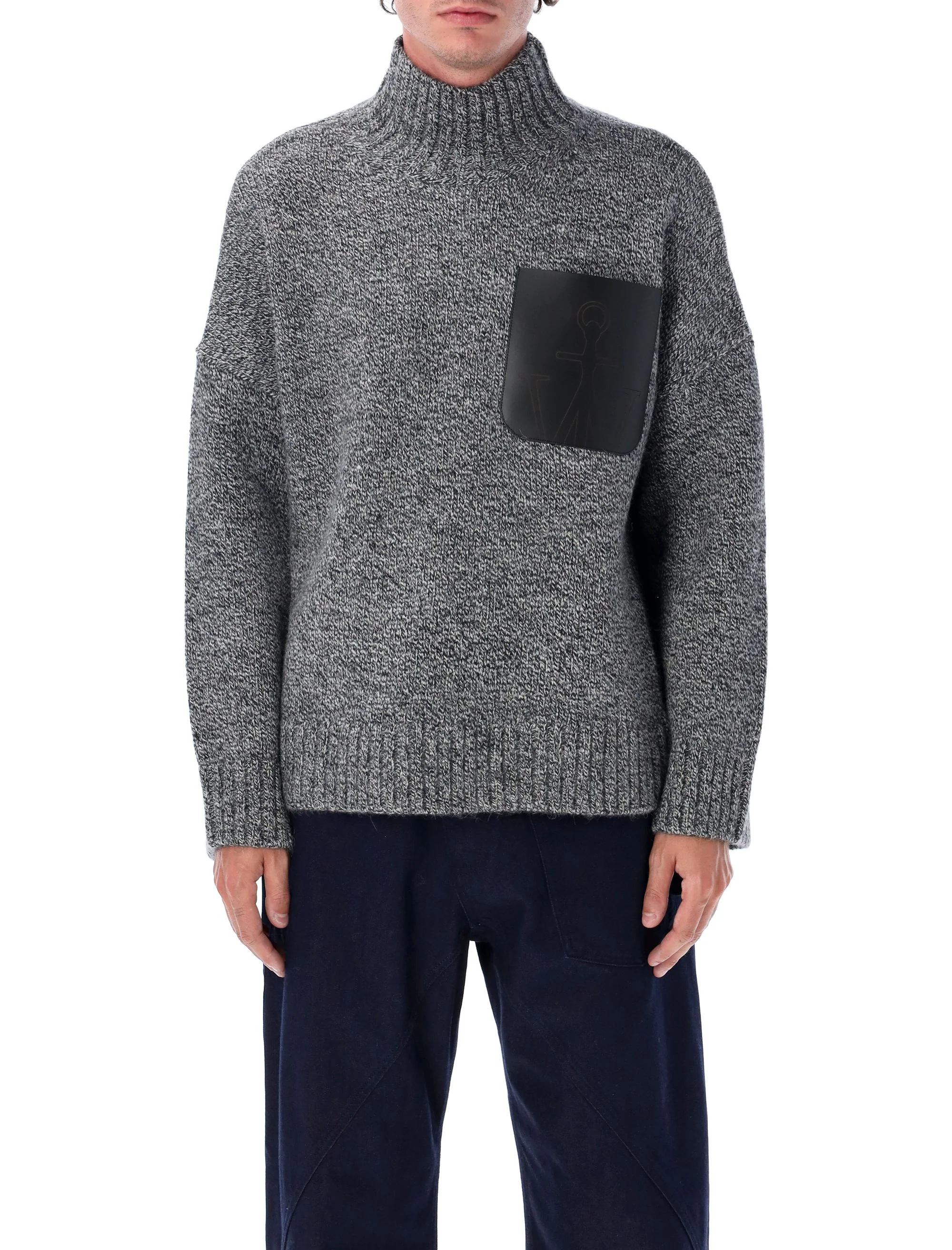 JW ANDERSON High-neck Leather-pocket Sweater - Image 6