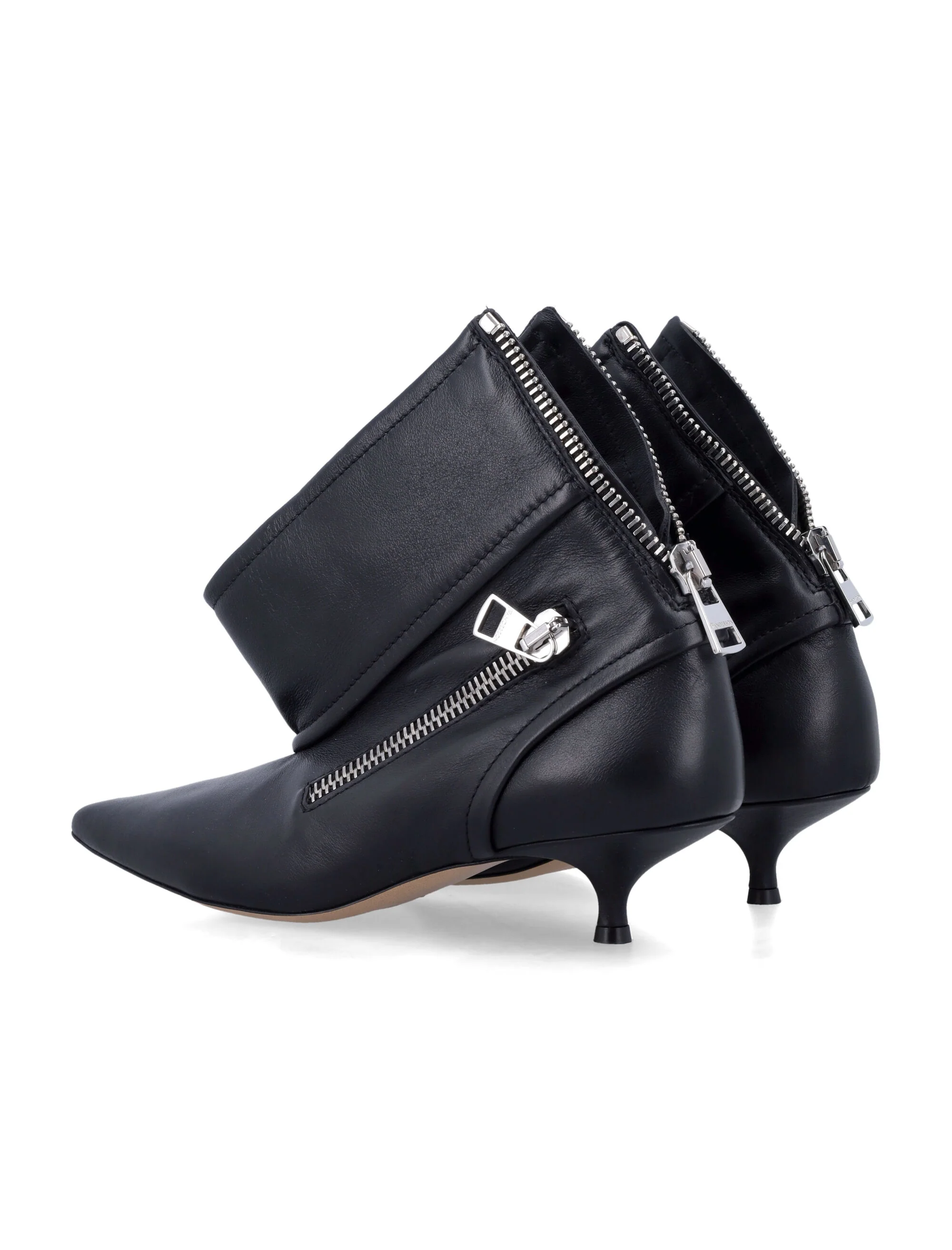JW ANDERSON Leather Biker Kitten Heel Ankle Boot - Image 4