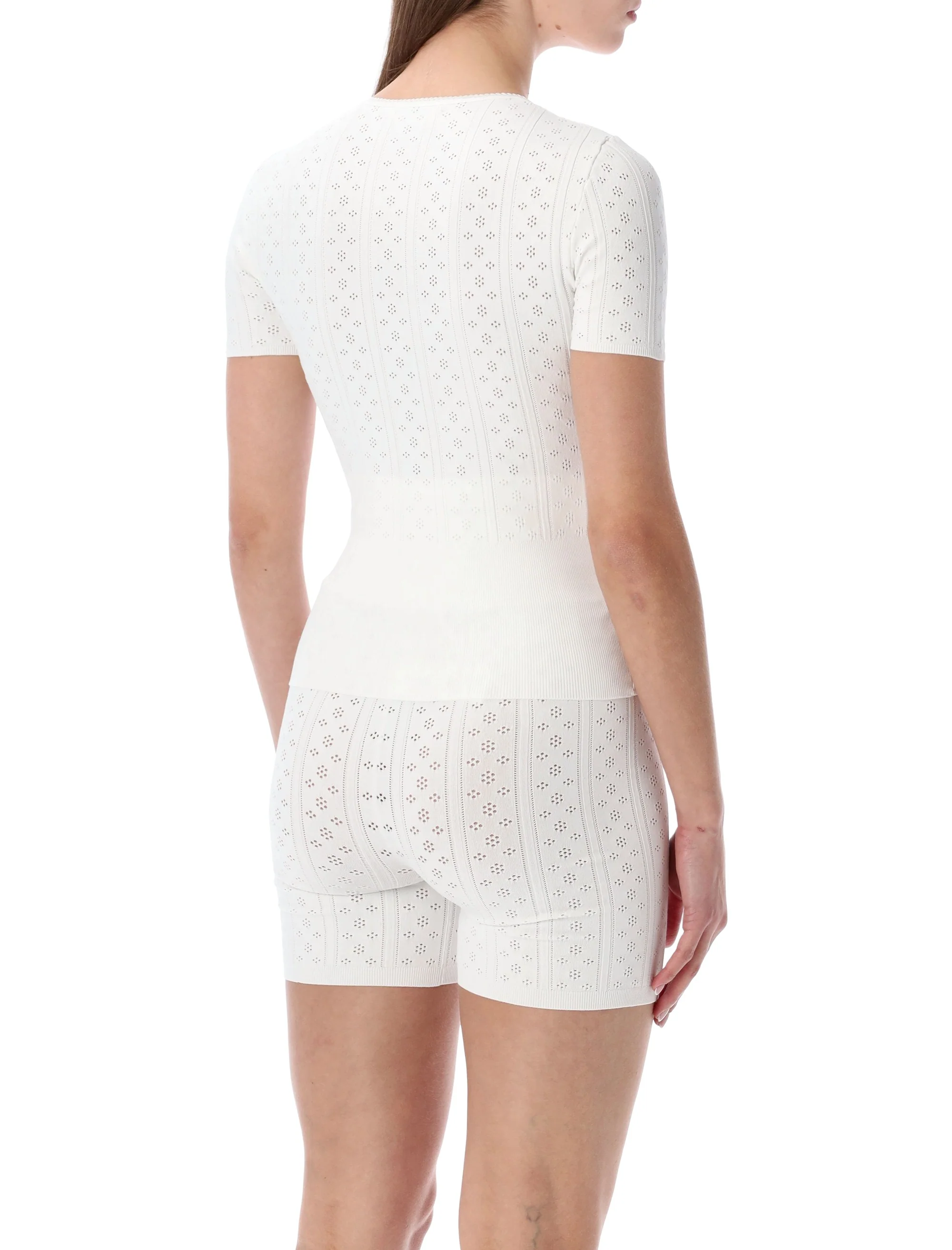 JW ANDERSON Womens Knitted Pointelle T-shirt - Image 2
