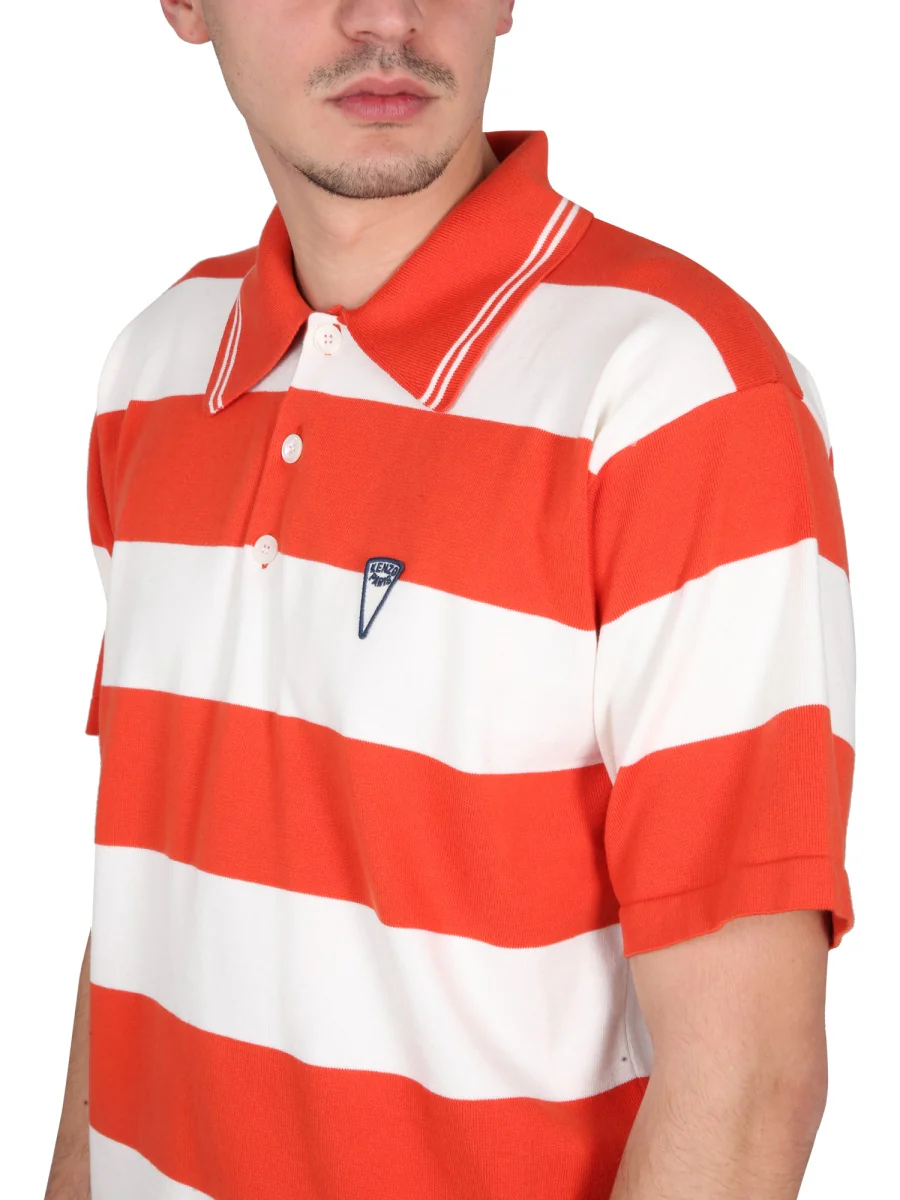 Kenzo Nautical Striped Classic Collar Polo Shirt - Image 4