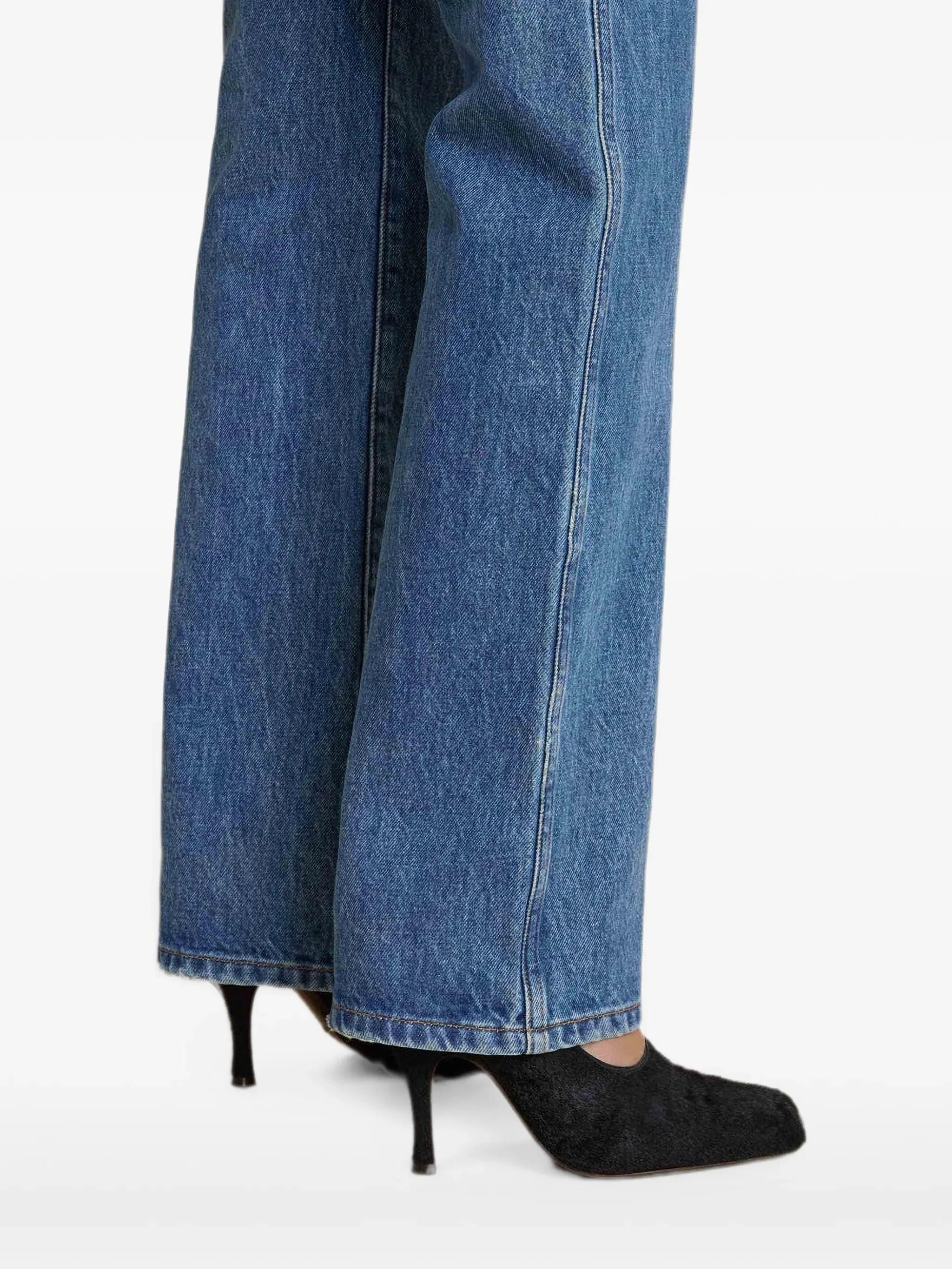 Khaite Front Button & Zip Jeans with Belt Loops, Five-Pocket Styling—Size 26 - Image 7