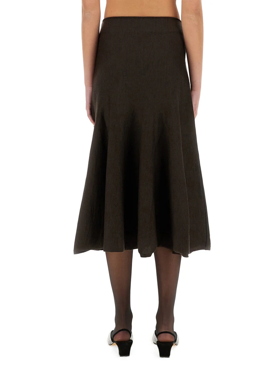 KHAITE Mayu Wool-blend Midi Skirt - Image 3