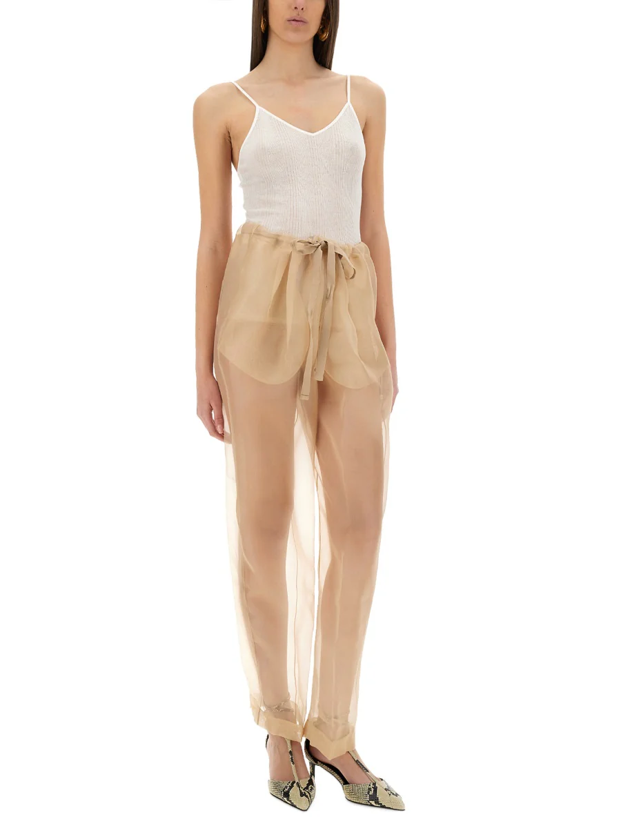 KHAITE Trenton Pleated Silk-organza Tapered Pants - Image 6