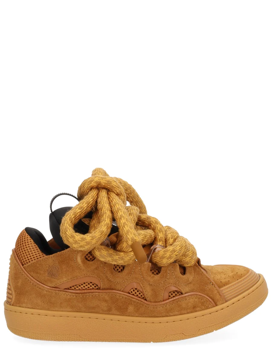 LANVIN Curb Sneakers in Leather with Snake Laces