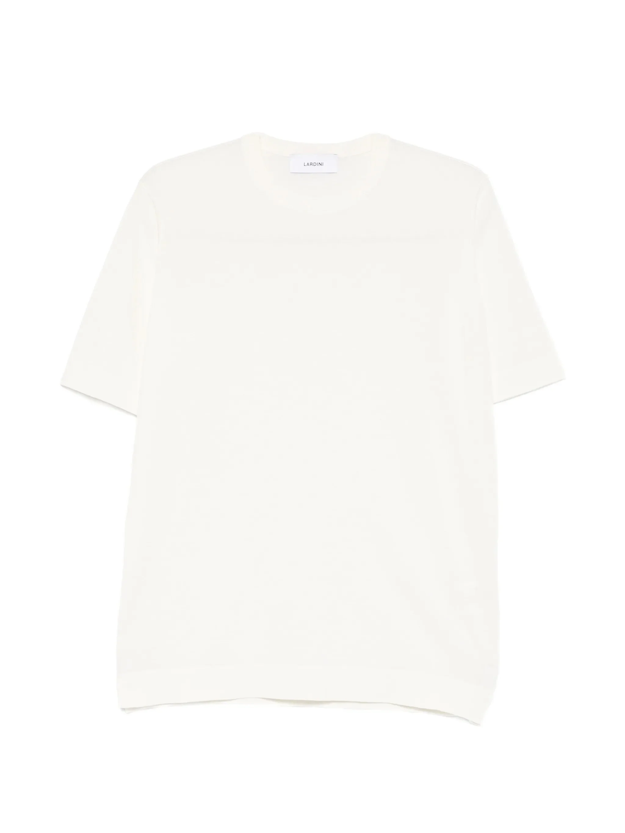 Lardini Cotton Crew Neck T-Shirt with Ribbed Cuffs and Hem