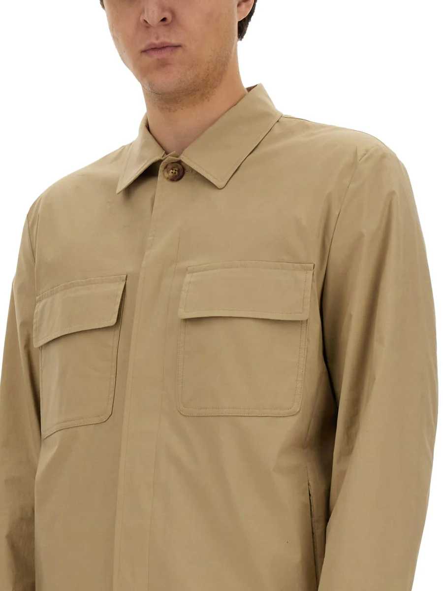 Lardini Textured Shirt Jacket - Size L - Image 4