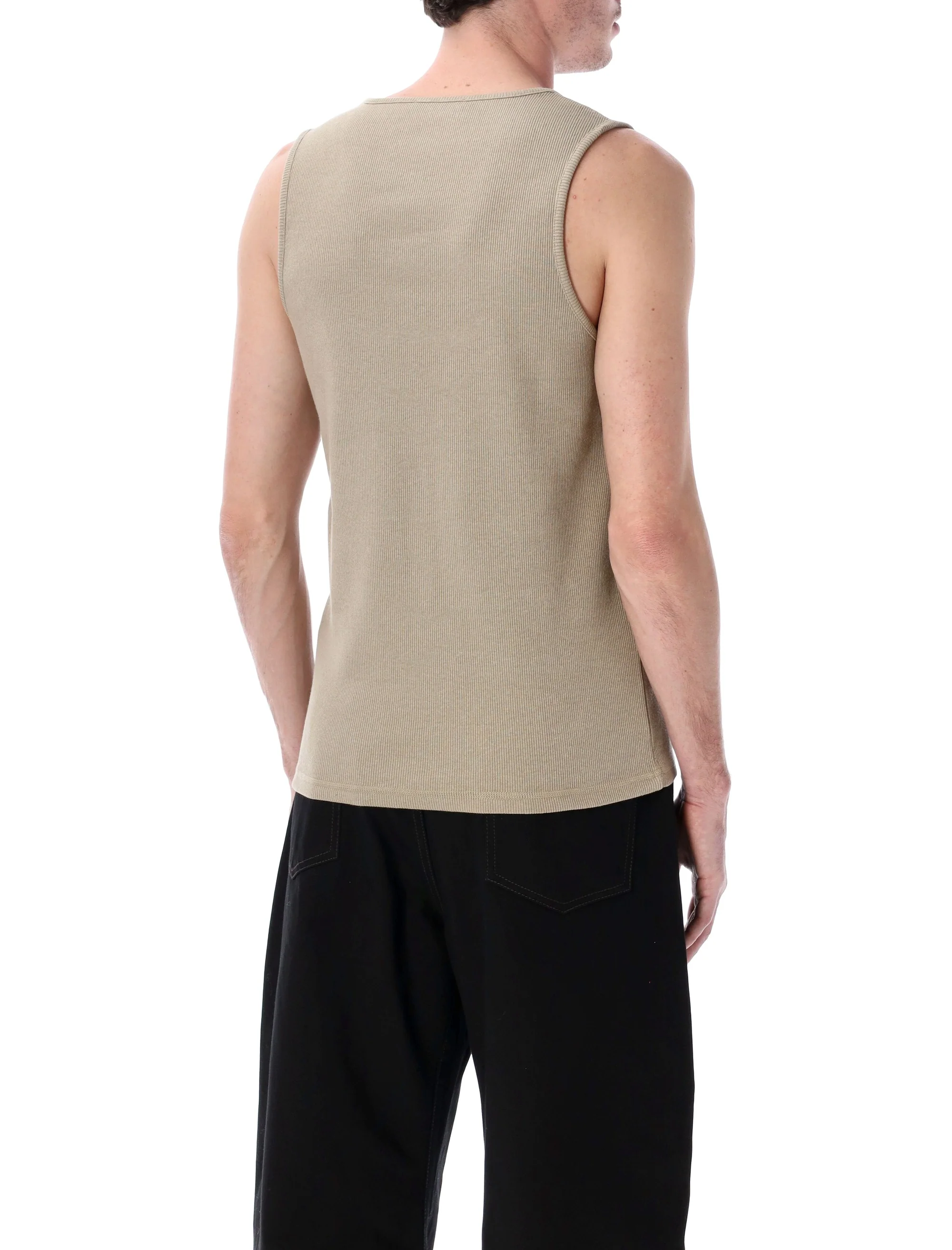 LEMAIRE RIB TANK TOP in COTTON JERSEY - Cotton Linen Rib Jersey - Men - Image 2