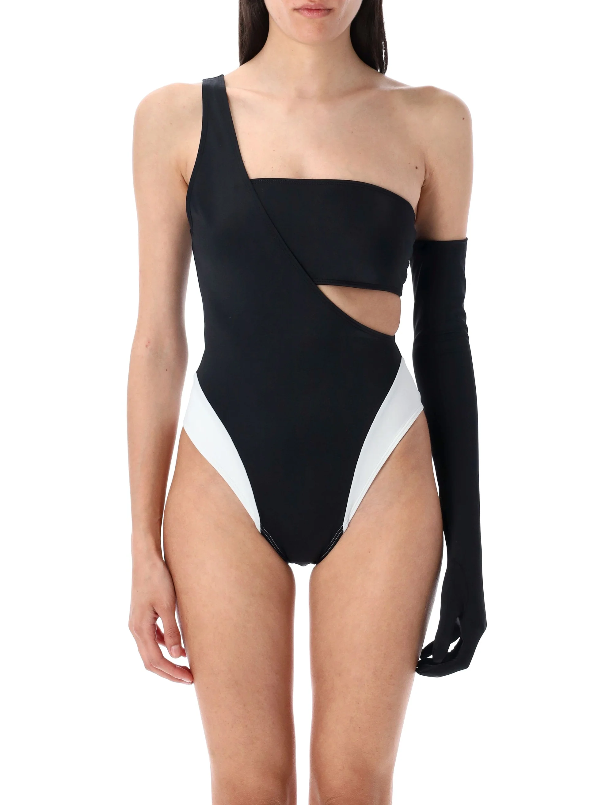 Let's Swim One-Shoulder Cut-Out Swimsuit with Matching Glove - Size S - Image 4