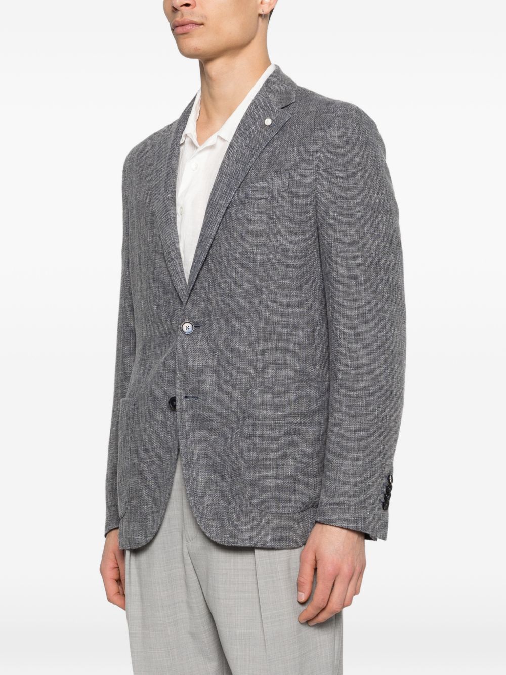 Luigi Bianchi Notched Button Closure Single-Pocket Jacket - Size 38 - Image 5