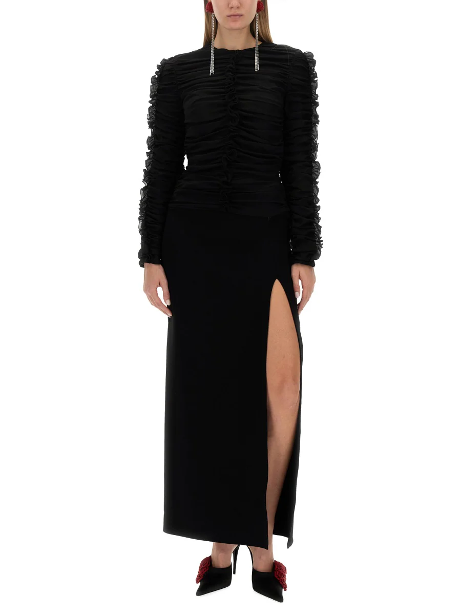 MAGDA BUTRYM Ruched Silk-blend Top - Image 2
