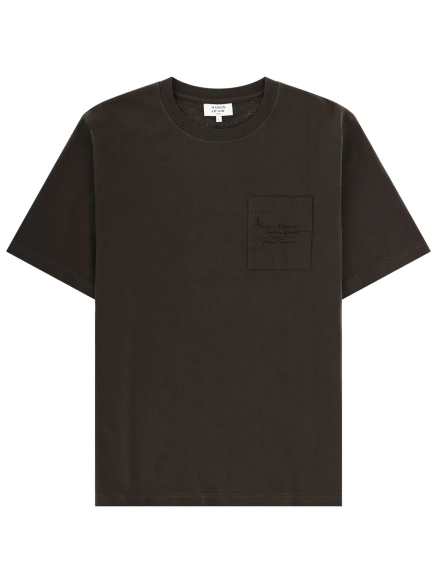 Maison Kitsuné Organic Cotton T-Shirt - Poetic Vibes for Men