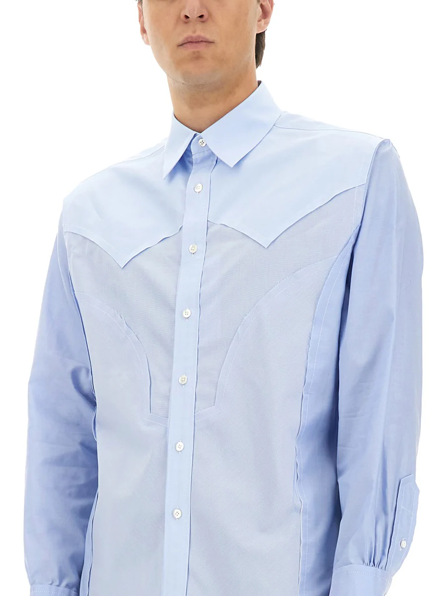 MAISON MARGIELA Cotton Shirt with Stitching Detail - Image 4