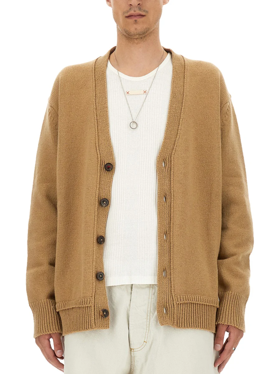 MAISON MARGIELA Elbow-patch V-neck Cardigan - Image 4