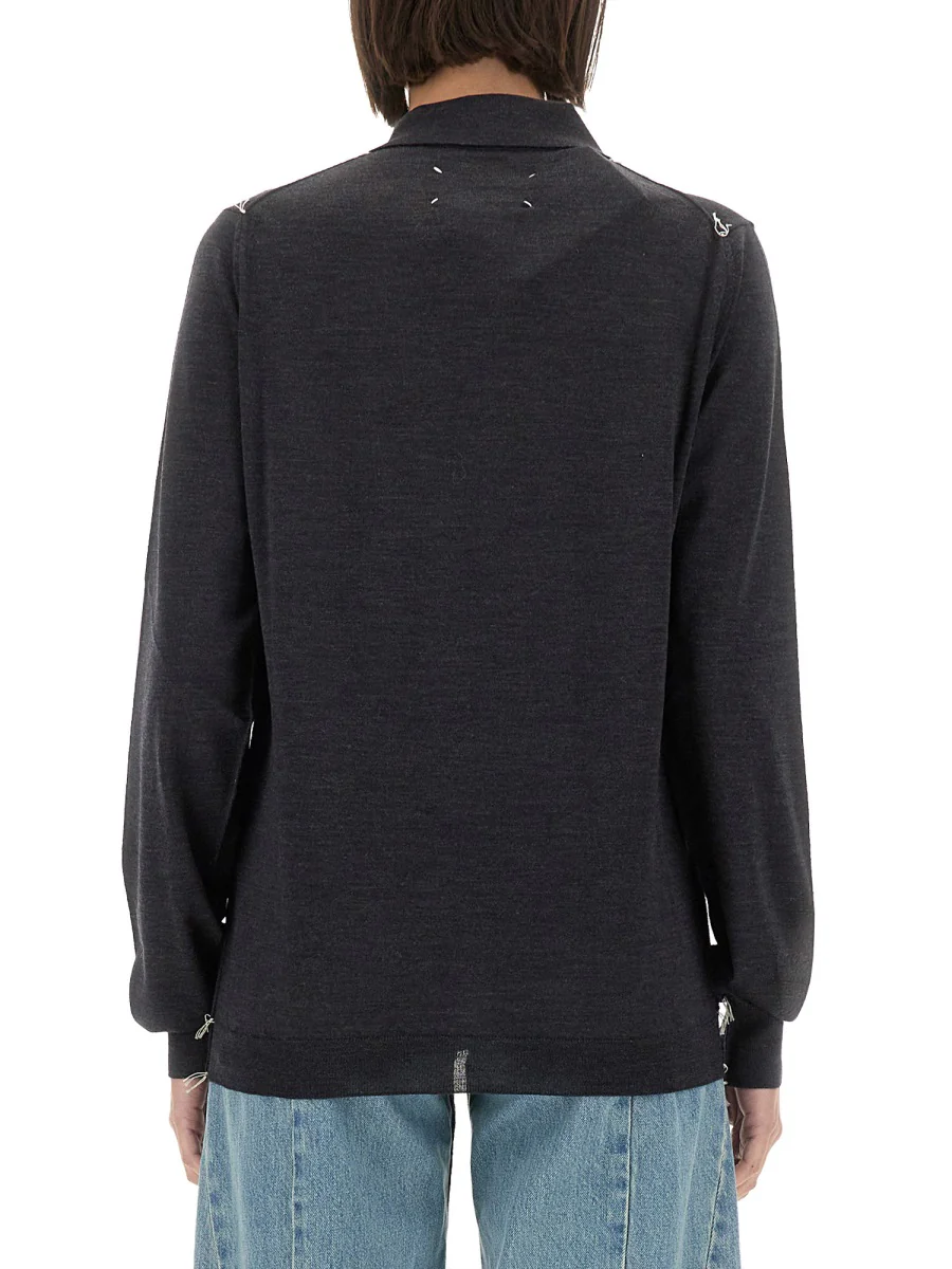 MAISON MARGIELA Fine-knit Polo Shirt - Image 3