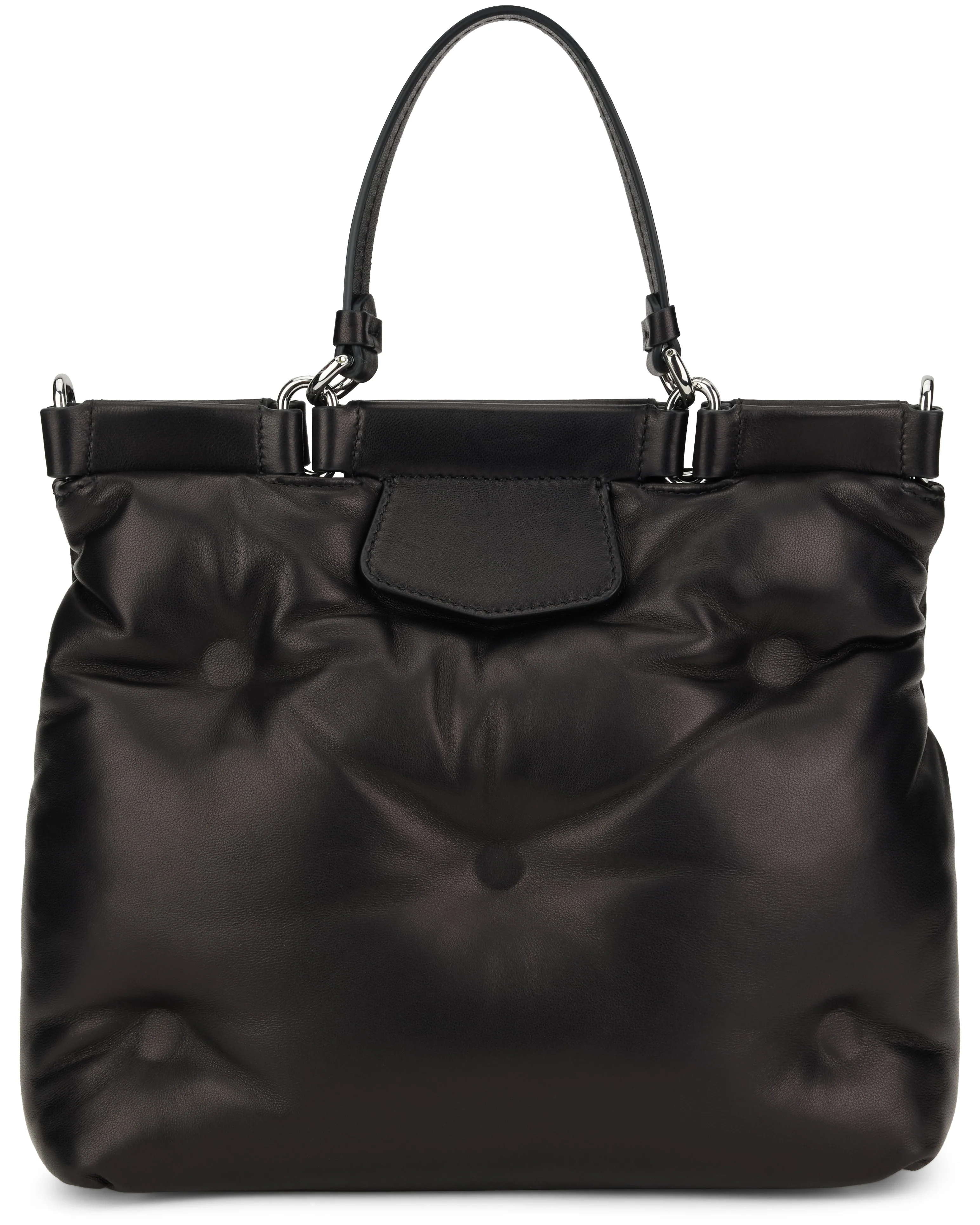 Maison Margiela Glam Slam Leather Tote Handbag with Adjustable Strap, 26 x 24 x 11 cm - Image 4
