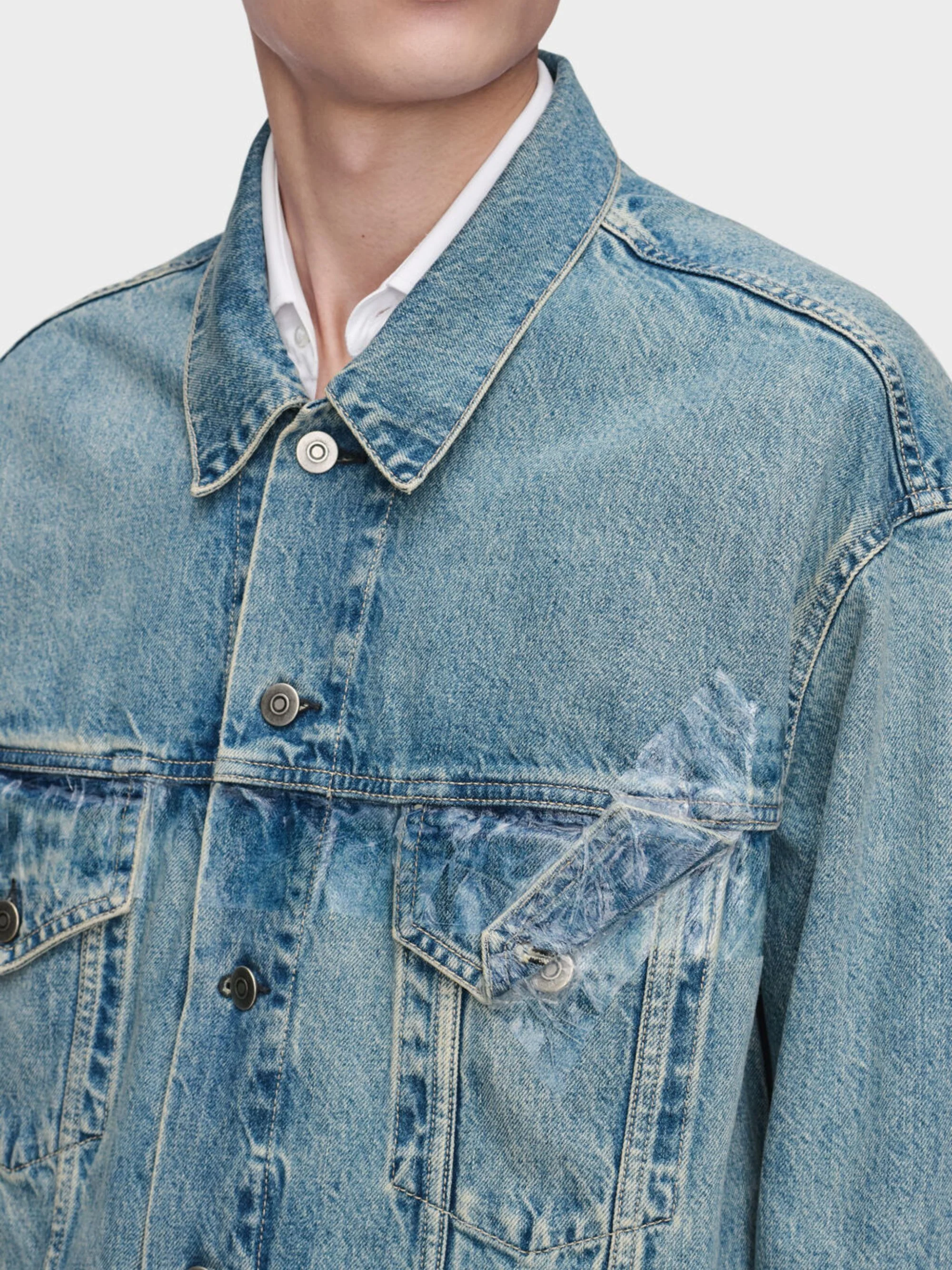 Maison Margiela Hand-Painted Denim Jacket - Light Weight - Image 4