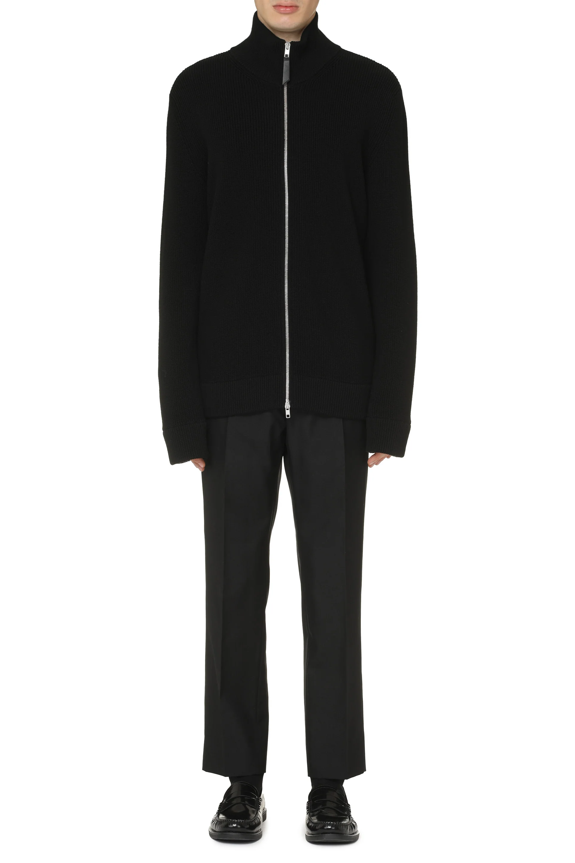 Maison Margiela Ribbed Zip-Front Cardigan Sweater for Men - Image 3