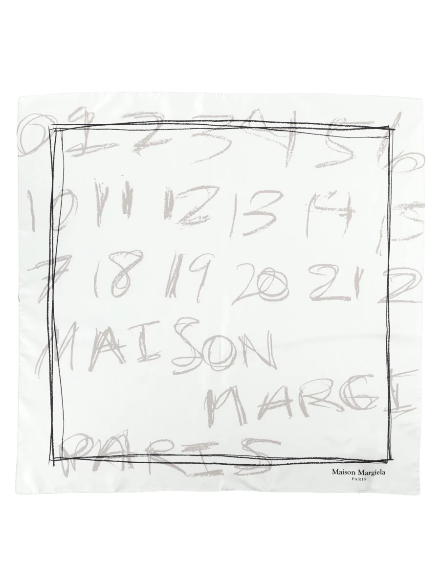 Maison Margiela Silk Numerical Foulard - 90 cm x 90 cm