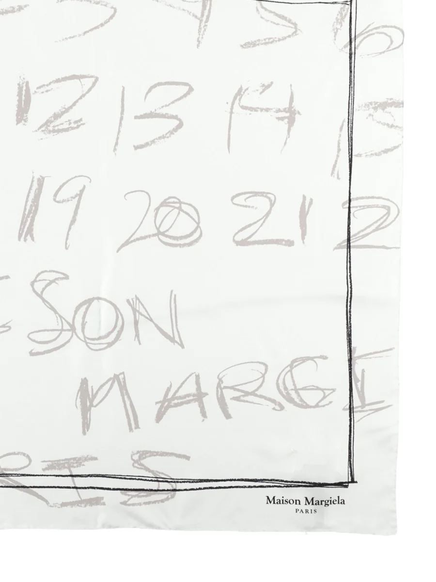 Maison Margiela Silk Numerical Foulard - 90 cm x 90 cm - Image 2