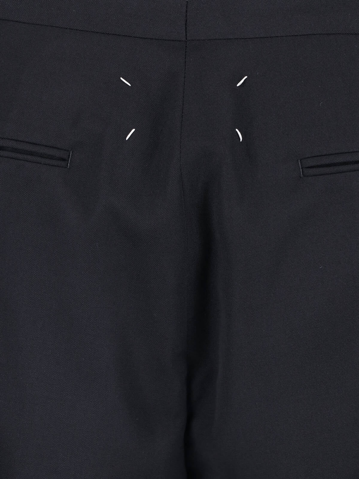 Maison Margiela Tailored Wool Trousers with Silk Trim and Cotton Pocket Lining - Image 4