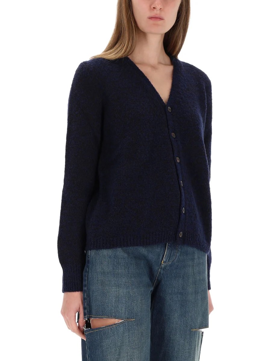 MAISON MARGIELA Virgin Wool V-neck Cardigan - Image 4