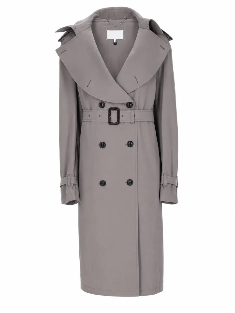 Maison Margiela Women’s Soft Cotton-Blend Trench Coat with Cotton Lining - Image 2