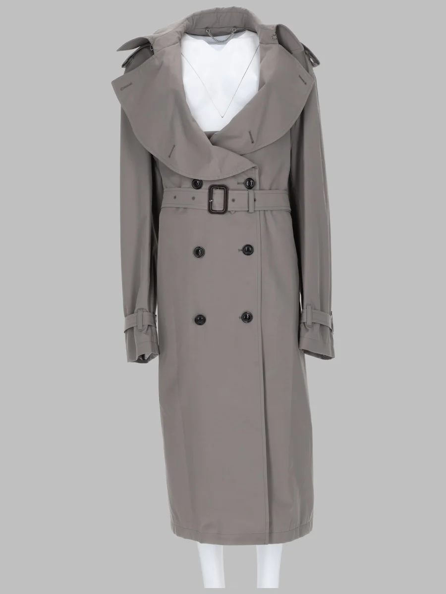 Maison Margiela Women’s Soft Cotton-Blend Trench Coat with Cotton Lining - Image 3