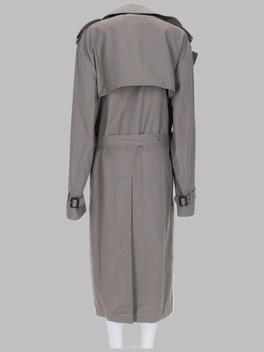 Maison Margiela Women’s Soft Cotton-Blend Trench Coat with Cotton Lining - Image 4