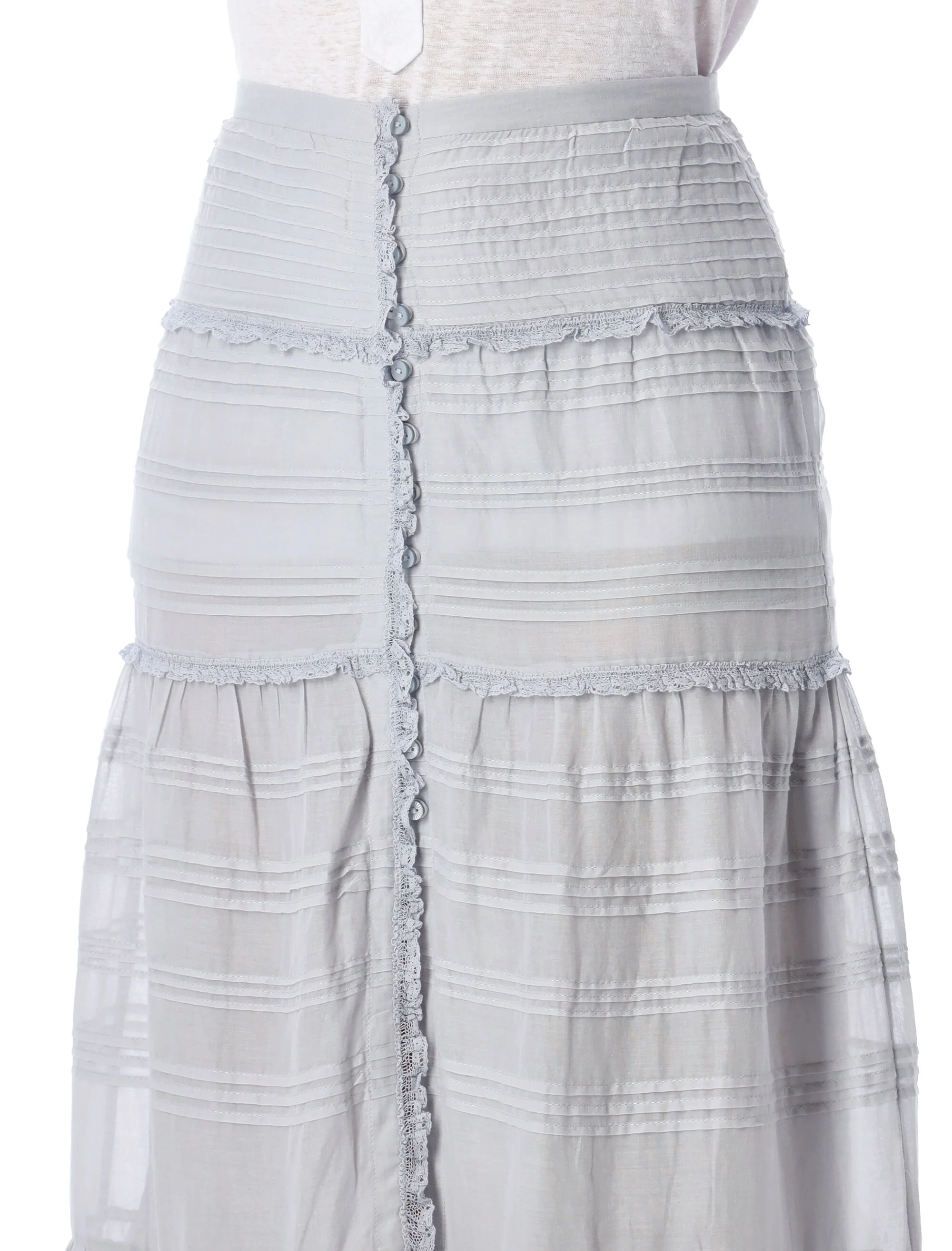 MARANT ETOILE Cotton and Lace Paoline Long Skirt - Image 3
