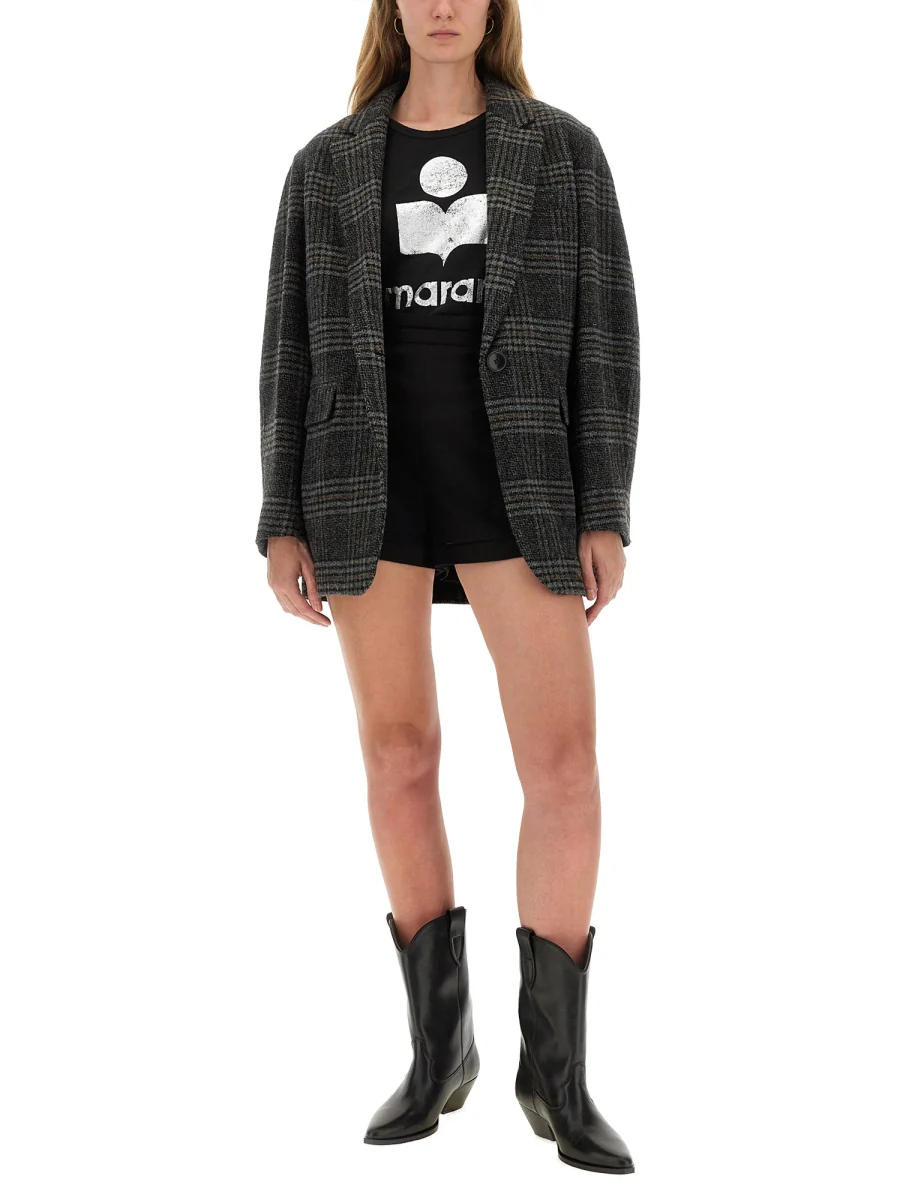 Marant Étoile ISABEL MARANT ETOILE Gesina Checkered Wool Blazer - Image 4