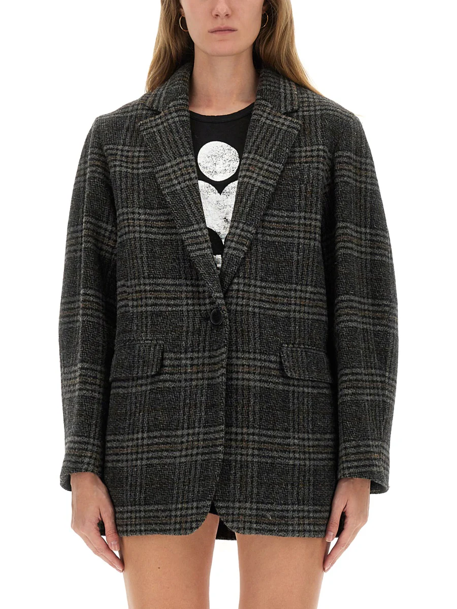 Marant Étoile ISABEL MARANT ETOILE Gesina Checkered Wool Blazer - Image 5