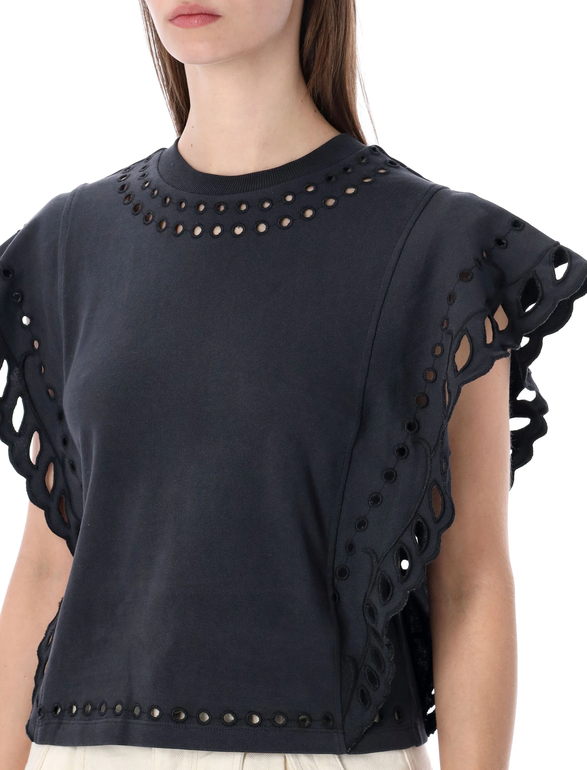 MARANT ETOILE Odyle Cut Out Cotton T-Shirt - Image 3