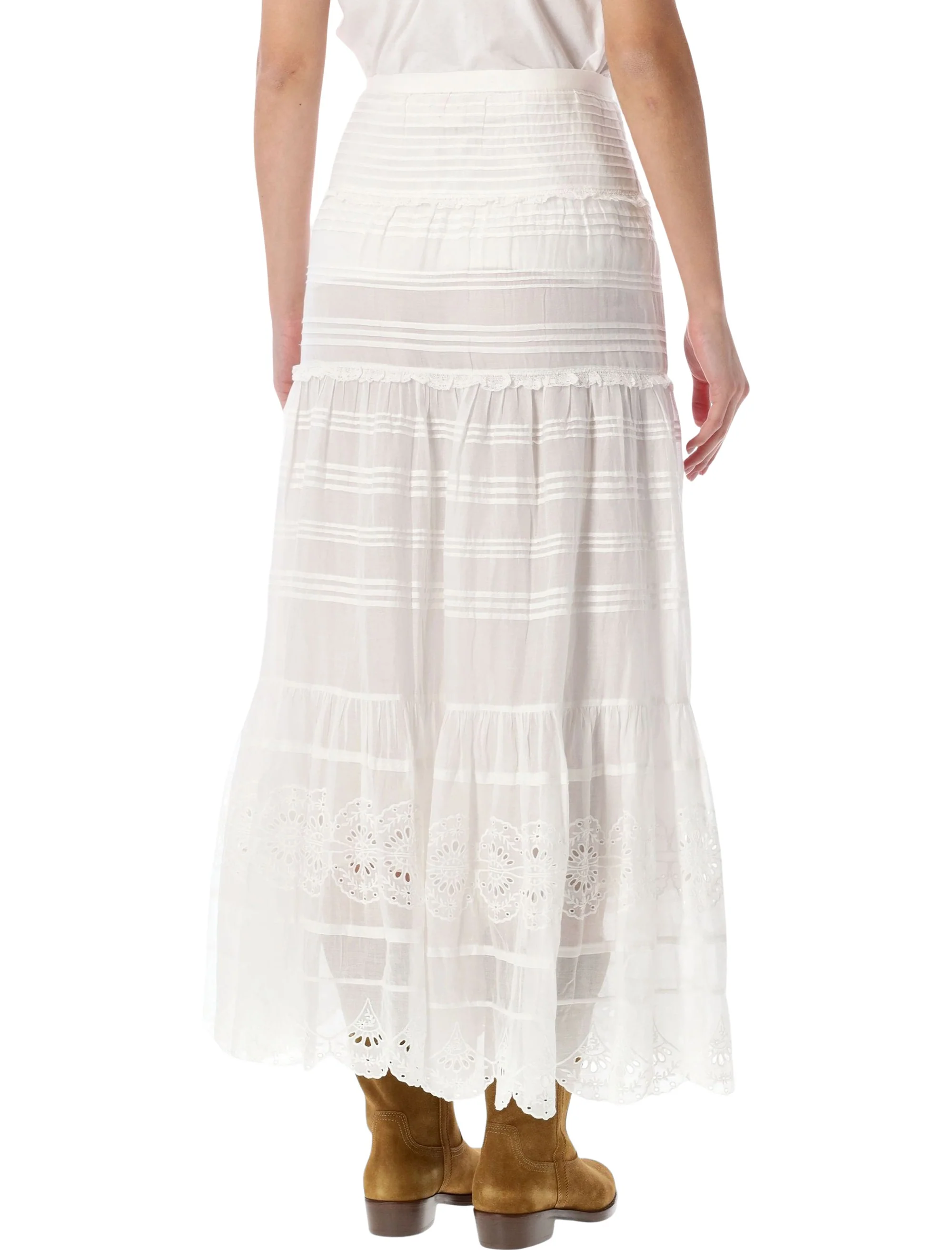 MARANT ETOILE Paoline Organic Cotton & Lace Skirt - Image 2