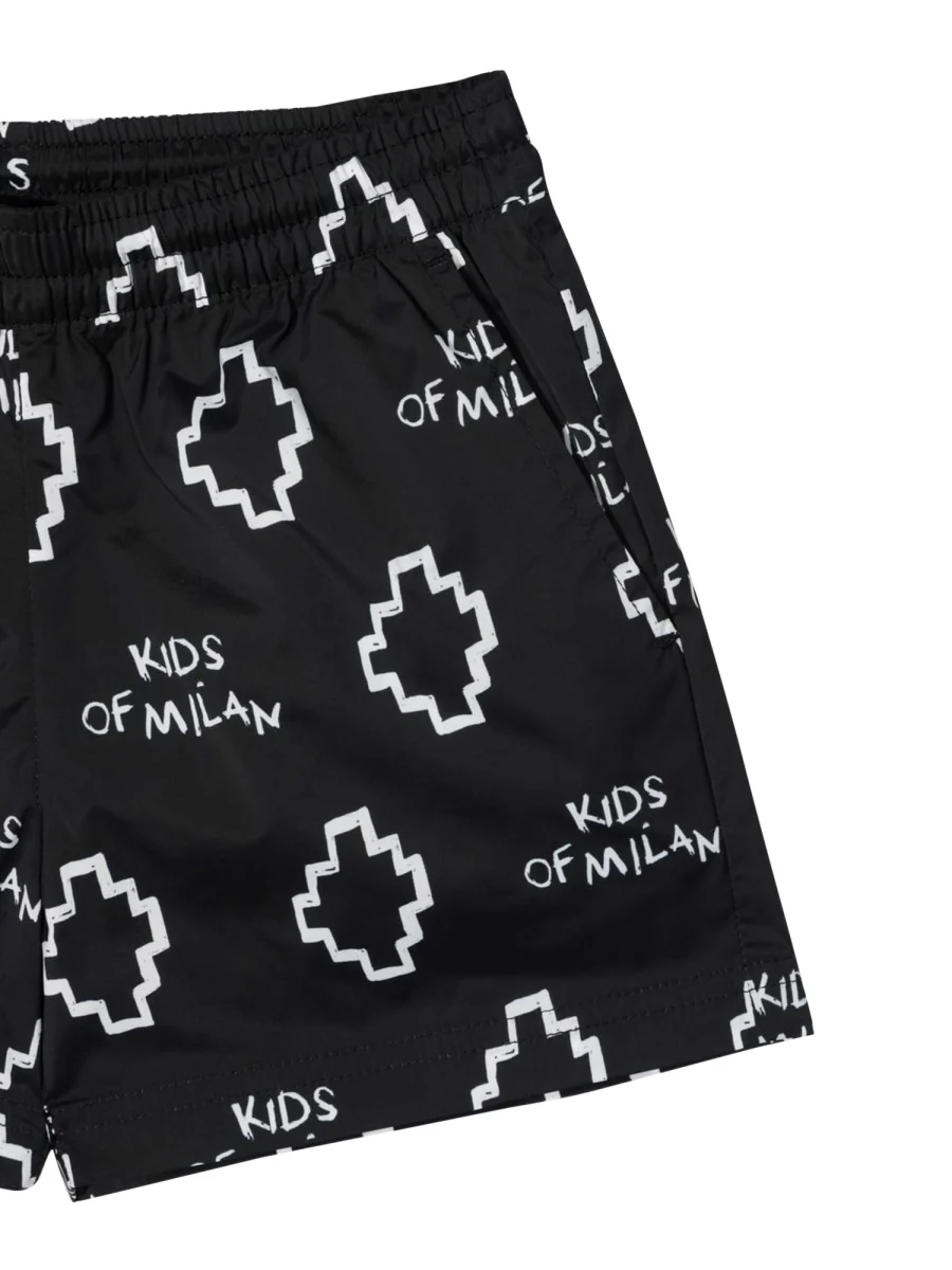Marcelo Burlon County Of Milan Mini Basic Logo All Over Print Beachwear Shorts - Image 6