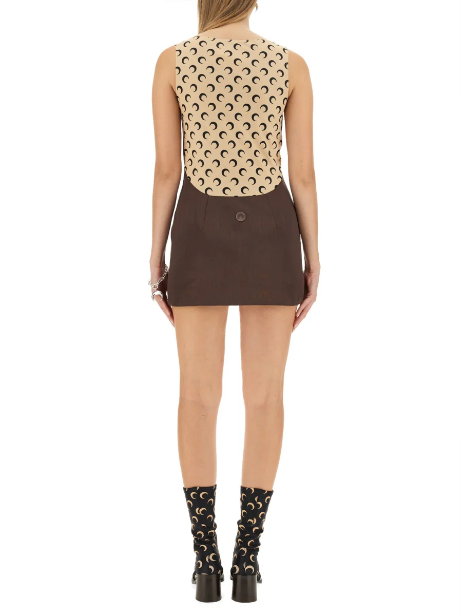 MARINE SERRE Crescent-Moon Panelled Minidress - Image 3
