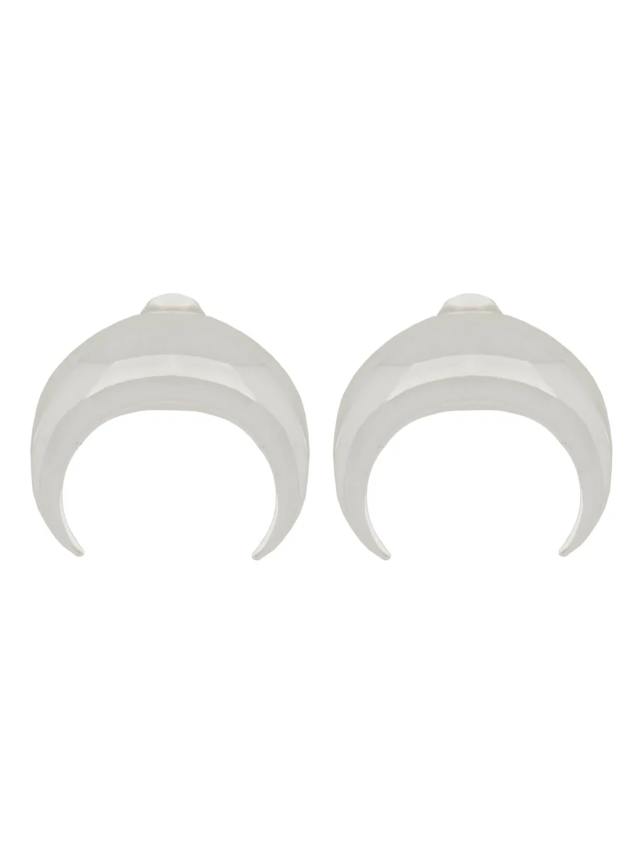 MARINE SERRE Regular Brass Moon Mini Earrings
