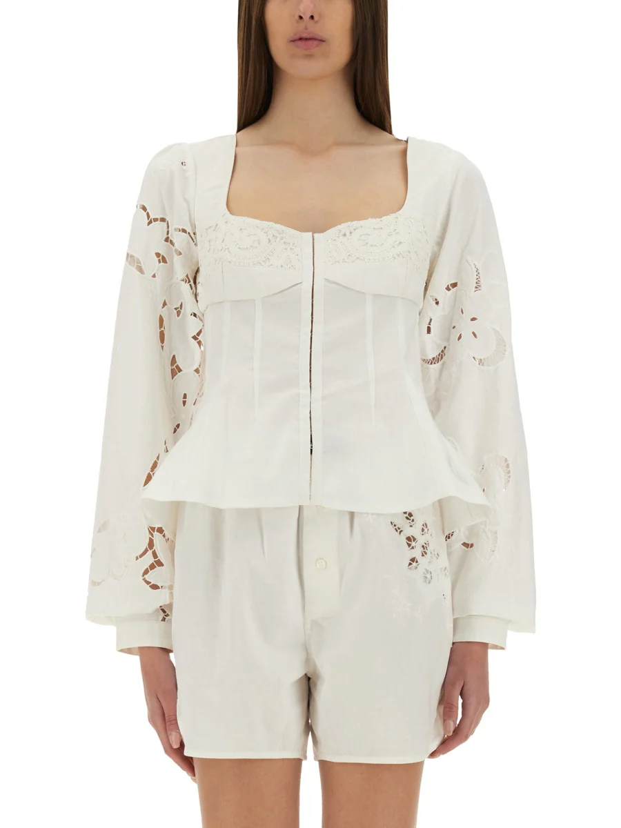MARINE SERRE Upcycled Linen Top - Image 5